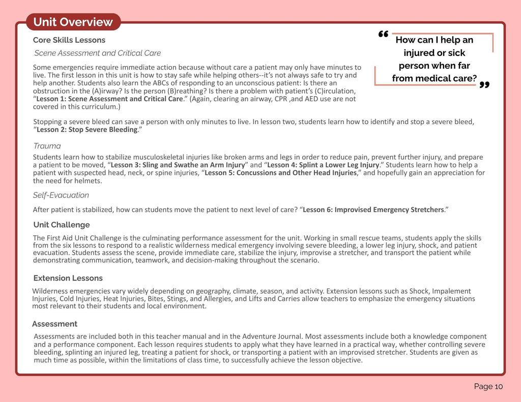 First Aid Teacher's Manual (Pilot Edition) (digital PDF download)