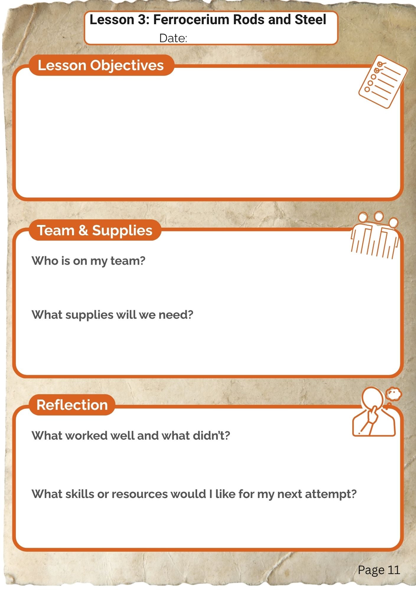 Fire and Cooking Adventure Journal (digital PDF download)