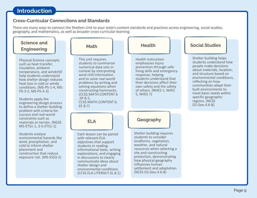 Shelters Teacher's Manual (Pilot Edition) (digital PDF download)