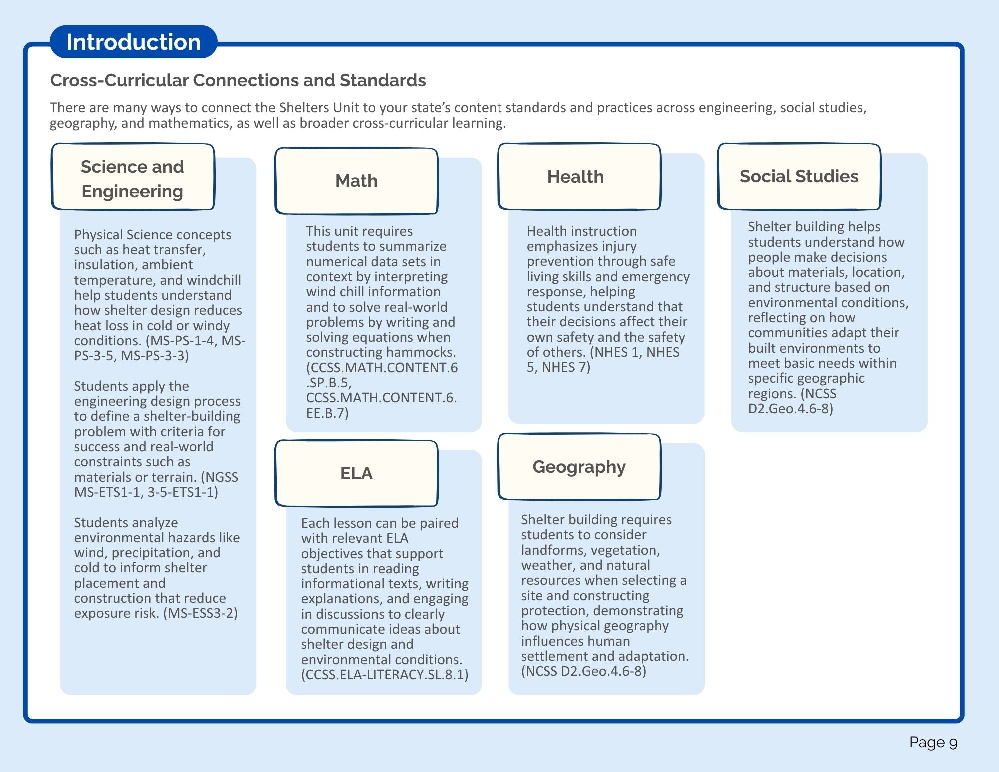 Shelters Teacher's Manual (Pilot Edition) (digital PDF download)